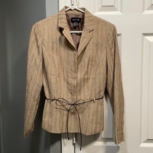 Women’s blazer with leather tie belt